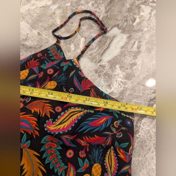 New Farm Rio Anthropologie Sleeveless Long Midi Slip Dress Pleade Sz L Boho - Picture 14 of 14